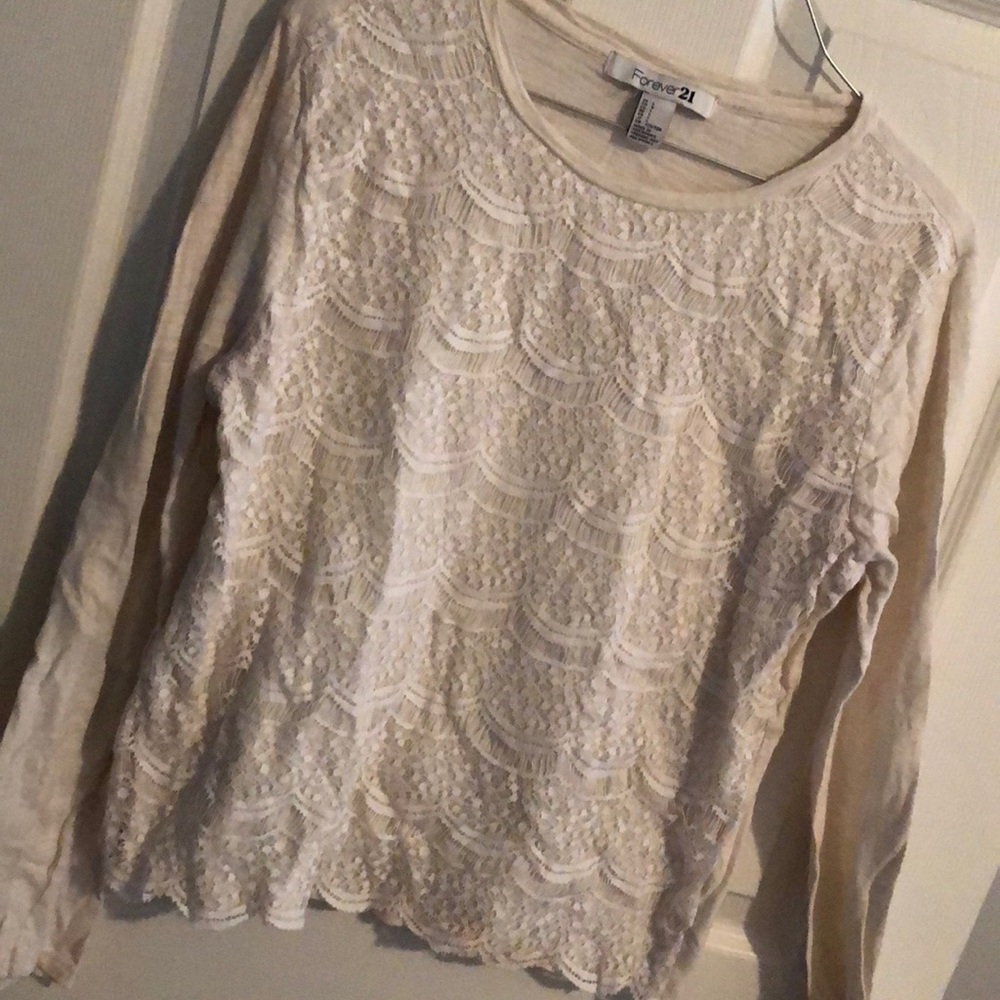 White lace shirt